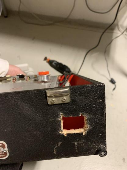 Hole cut for IEC power socket