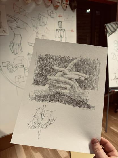 Photos d’un croquis de mains 