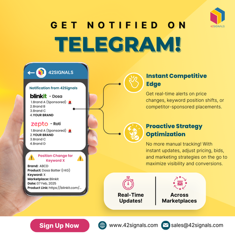 Quick commerce alerts on telegram by 42Signals