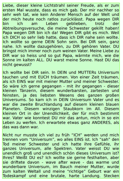Screenshot Februar 2025 Manuskript Ausschnitt "CRISPR_rEvolution" - Kapitel "Die Quantenphysik der Liebe" - Erste Schreibversuche 2011