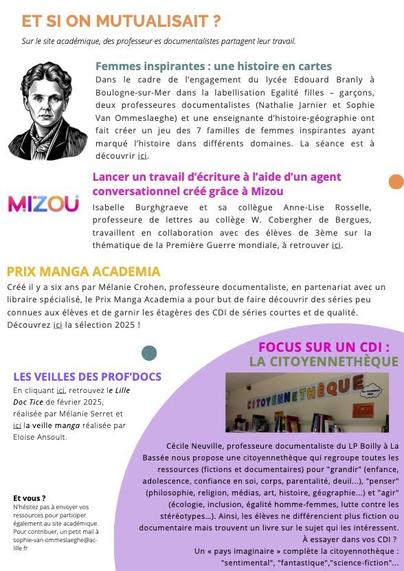 Lettre des professeurs documentalistes de l'académie de Lille, page 2, février 2025