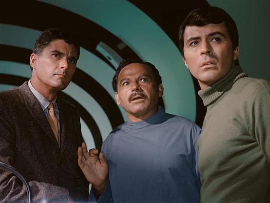 The Time Tunnel: In 'Secret Weapon,' time travellers Doug Phillips (Robert Colbert) and Tony Newman (James Darren) meet Professor Anton Biraki (Nehemiah Persoff), a brilliant scientist who is constructing a Time Tunnel for an enemy nation.