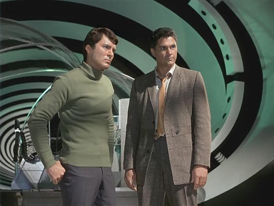 The Time Tunnel: In 'Secret Weapon,' time travellers Tony Newman (James Darren) and Doug Phillips (Robert Colbert) discover a primitive Time Tunnel being built behind the Iron Curtain in the 1950s.