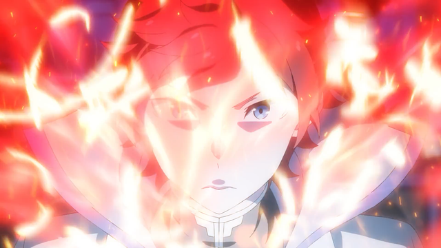 Reinhard reviving himself with a blessing from the anime series Re:ZERO -Starting Life in Another World- Season 3 Episode 9.