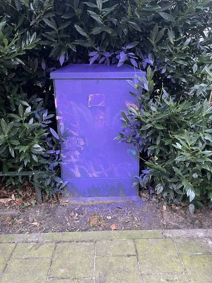 Electrakastje helemaal paars gespoten