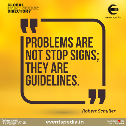 "Problems Are Not Stop Signs; They Are Guidelines." –  Robert Schuller

Step out of your comfort zone, try new strategies, and watch your business thrive! 💼✨

Connect with 40K event planners across India with Global Event Directory - Eventspedia - Discover The Best Artists, Sound, Stage, Venue https://eventspedia.in

#Busieness #Grow #GrowYourBusiness #wisdom #innovation #eventspediaindia #listing #directory #eventprofs #EventTechnology