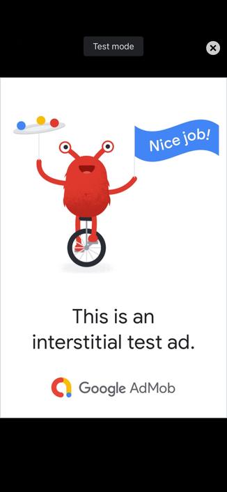 AdMobUIの実際の表示