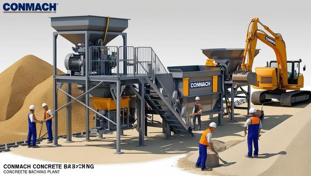 What is a Stationary Concrete Batching Plant?

A stationary concrete batching plant is designed for producing concrete by mixing sand, cement, stone, and water. Key components include a cement silo, mixer, and conveyor systems. 

Conmach Machinery offers models like BATCH-60 and BATCH-180, ensuring high capacity and efficiency for various construction projects. Our plants are backed by a two-year warranty, 24/7 support, and are ideal for long-term use, guaranteeing quality and reliability in concrete production.