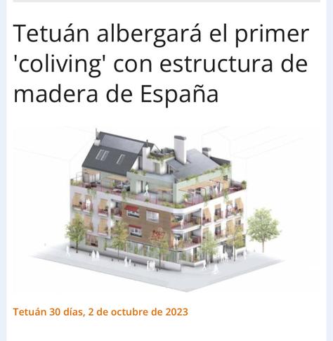 Noticia en Tetuán 30 Días sobre la construcción del coliving de la calle Topete.
