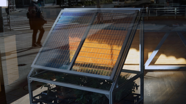 Dye sensitized solar art, 70x40x130cm