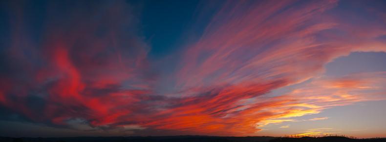 A sunset panorama I took in Shanxi, China. The sky looks like it’s on fire!