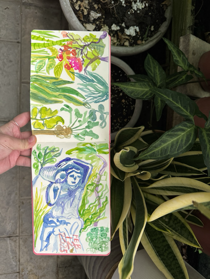 plants watercolor sketchbook pages
