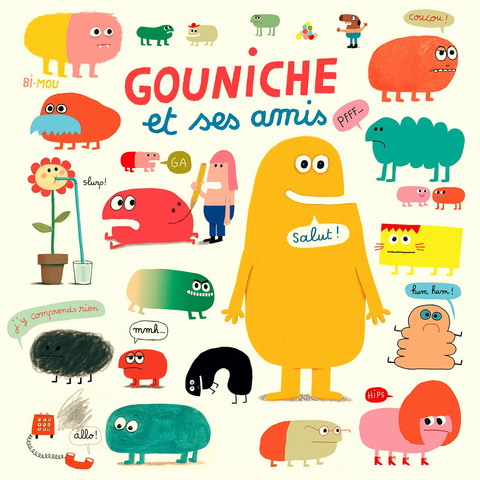 Illustration pour carton d’invitation au lancement du livre GOUNICHE (Editions du Rouergue) + expo à la galerie Les Originaux à Paris #archive Dessin de Gouniche et les Mous