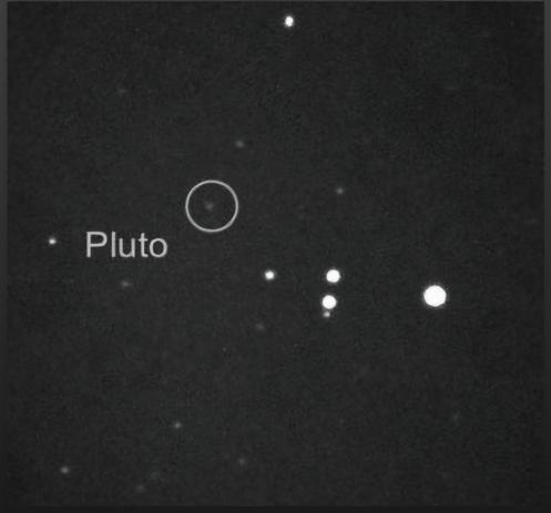 The (dwarf) planet Pluto as imaged by the 1m telescope at Allan I Carswell Observatory, image credit AICO/Sunna Withers. It is incredibly cold and faint even with our observatories largest telescope so we've put a circle around that tiny faint dot the marks the start of the mysterious Kuiper belt.