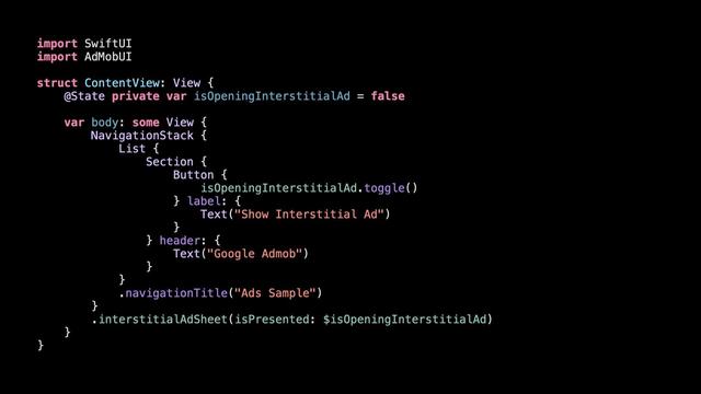 AdMobUI Implementation