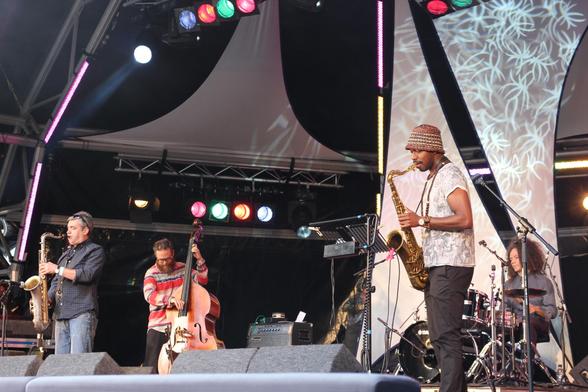 Polar Bear playing at The Canary Wharf Jazz Festival - London - 2014