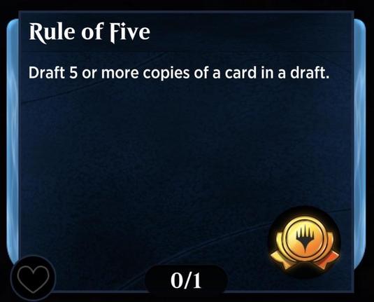 MTG Arena Achievement „Rule of Five“