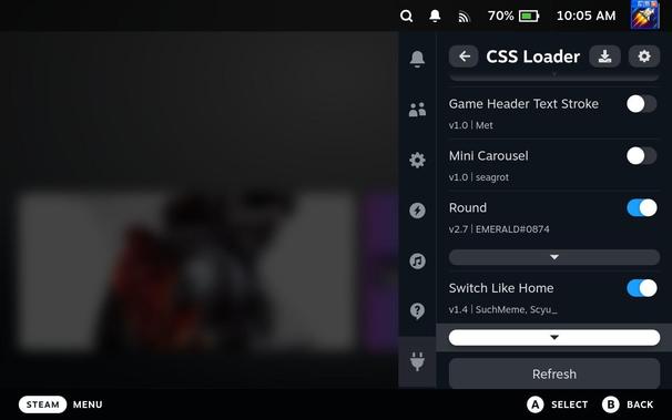 Shows which elements I have installed in CSS Loader. 
Game Header Text
Mini Carousel
Round
Switch Like Home 