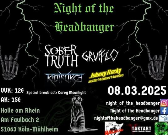 Flyer: "Night of the Headbanger", 8 March 2025, Cologne