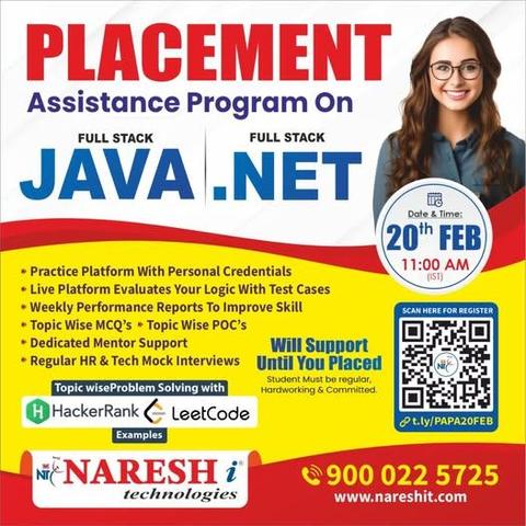 
Placement Assistance Program for JAVA & .NET Training