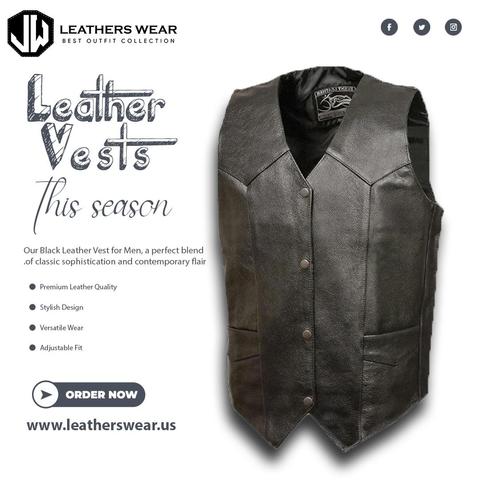 Black Leather Vests