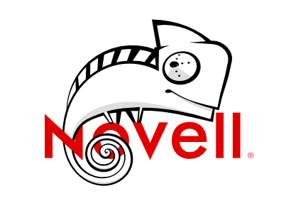 Suse mascot on the Novell logo.