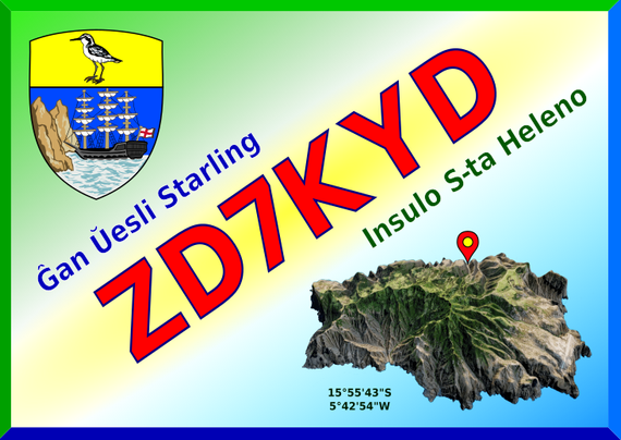 QSL card for ZD7KYD