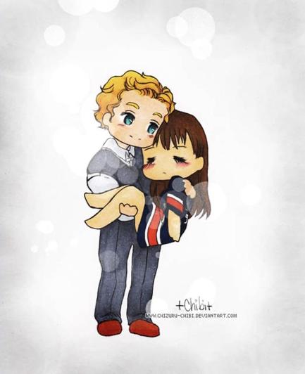 A fanart rendition of Patrick Jane carrying Teresa Lisbon (dressed in her famous football jersey) from The Mentalist TV Show. Image is used to celebrate Valentine’s Day.