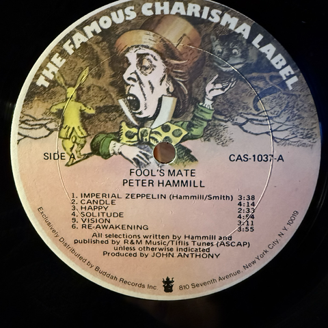Fools Mate Peter Hammill charisma large Hatter label
