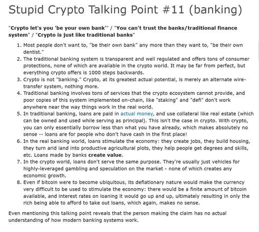 Debunking the myth that crypto helps "bank the un-banked" - more details can be found at https://ioradio.org/