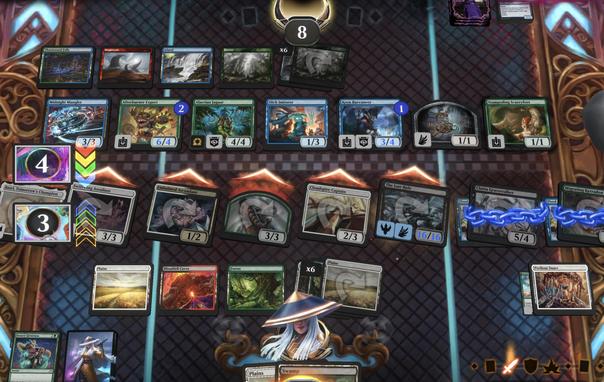 Screenshot of the final board state of a Magic Arena Aetherdrift limited game.
