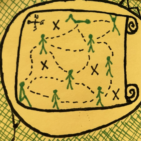 Map with dolls and discount lines