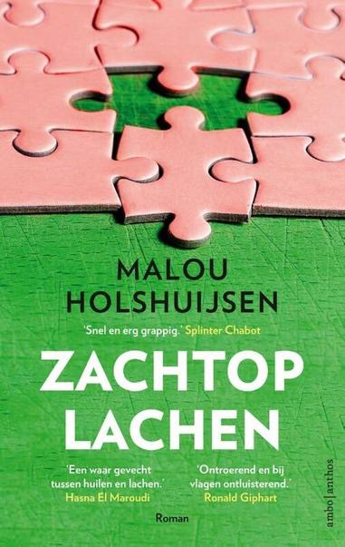 Zachtop lachen is een roman die grotendeels gebaseerd is op gebeurtenissen en personen uit het leven van de auteur. Centraal staat een traumatische gebeurtenis uit Holshuijsens tienertijd, die ze heeft geprobeerd weg te drukken met een copingmechanisme dat ze van huis uit heeft meegekregen. 