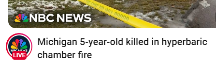 Michigan 5-year-old killed in hyperbaric chamber fire