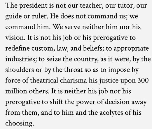 Mike Pence just reposted an old article he wrote about the limitations on the powers of a president. For some reason. Here is a part of it.