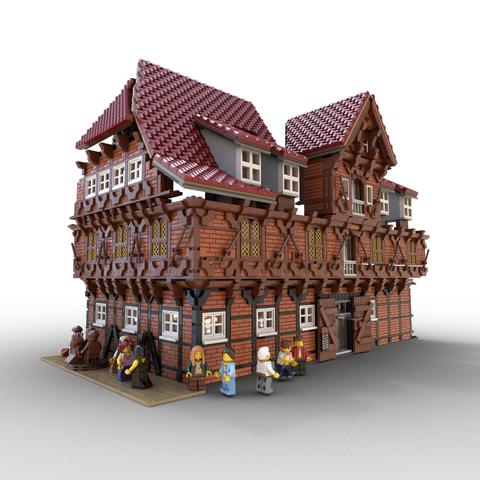 Custom Lego model of buildings in Lüneburg, Germany, by Benjamin Albrecht from https://albrick.de
