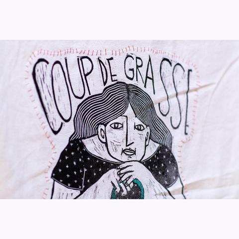 Linogravure brodée "Coup de Grasse"
