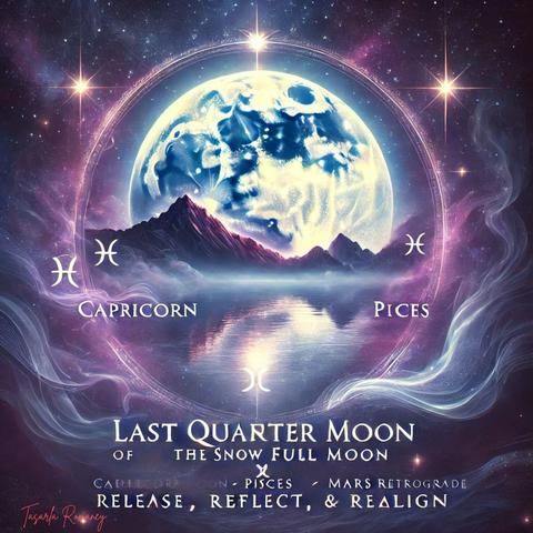 Last quarter moon with zodiac signs
