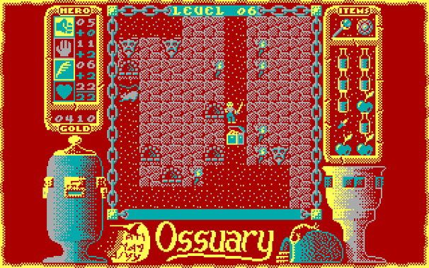 Level 6 of the ossuary, showing a casket of gold.