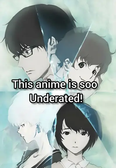 Image picturing the main characters of the anime serie underlayed by a broken glass pattern.

Subtext : This anime is soo underated.