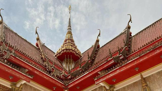 Temple roof peak.