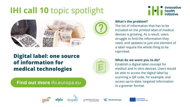 IHI call 10
Digital label: one source of comprehensive information for medical technology products
