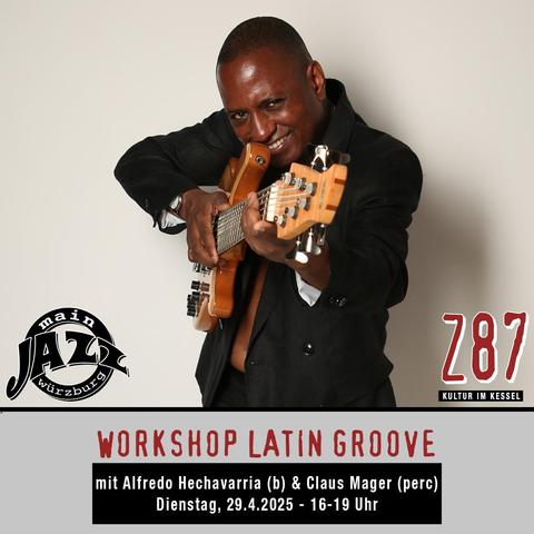 Dienstag, 29. April 16:00 - 19:00 Uhr
Internationaler Workshop „Latin Groove for Bass and Drums“ mit kubanisch-deutscher Besetzung

https://z87.de/250219-2/

#kellerz87
#kulturimkessel
#alfredohechavarria
#clausmager
#latingrooves
#mainjazz
#jazzinwürzburg