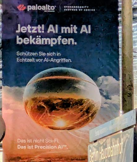 Plakat: Jetzt! AI mit AI bekämpfen.