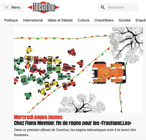 un chouette article dans Libération à propos du premier album jeunesse "TractopeLLes"  de Fiona Meynier... 