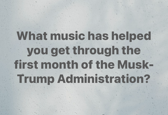 What music has helped you get through the first month of the Musk-Trump Administration?