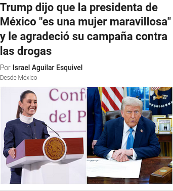 «Trump dijo que la presidenta de México "es una mujer maravillosa" y le agradeció su campaña contra las drogas»