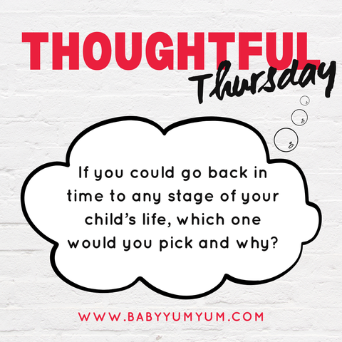 If you could go back in time to any stage of your child’s life, which one would you pick and why? #BabyYumYum #BYY #ThoughtfulThursday #ParentingJourney #CherishTheMoments #ChildhoodMemories #MomLife #DadLife #TimeFlies #ParentingReflections