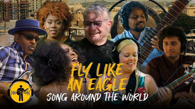 Thumbnail for the YouTube video of "Fly Like An Eagle" Song Around the World by Playing For Change. Featuring a collage of the musicians from around the world that are playing on this version of the song. 

What’s Steve Miller’s most enduring tune?

“The Joker”? Nah, too dated.

“Take the Money and Run”? Nah, too silly.

“Fly Like an Eagle”? Bingo.

“That’s one of our most important songs,” the Dallas-raised rocker says in an interview with Playing For Change, the music/video project that captures global musicians covering classics like “Gimme Shelter,” “Imagine” and “What’s Going On.”

On Thursday, Feb. 20, Miller and Playing for Change will release a new version of “Fly Like an Eagle” to mark World Day of Social Justice, which promotes human rights. The song — the title track to Miller’s breakthrough 1976 album — talks about the need to fight poverty and homelessness.

“It’s a very political tune,” says the Woodrow Wilson High School grad, who wrote it as the Vietnam War raged and his band toured the U.S. “I was traveling to all these towns, seeing all this suffering.”

The new version of “Fly Like an Eagle” features Miller jamming with musicians from Senegal and Argentina, as well as keyboardist Ivan Neville — a fitting cameo, since his dad and uncles covered the tune sublimely on the Neville Brothers’ 1992 album Family Groove.