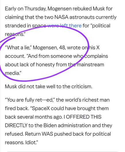 “What a lie,” Mogensen, 48, wrote on his X account.